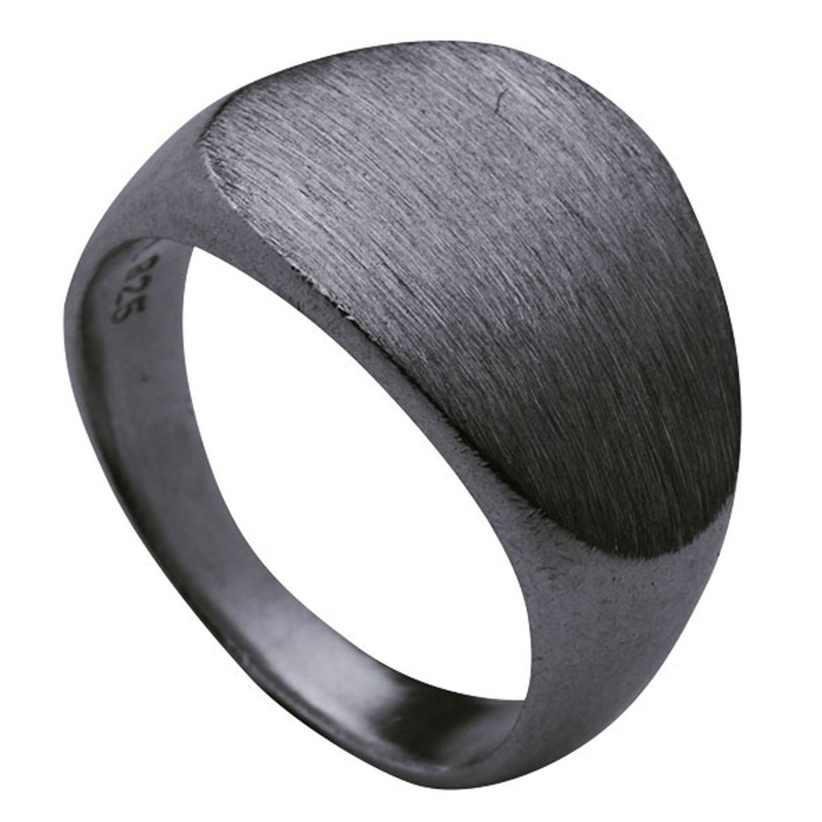 Trine Wilkens, Continent Signet Ring, Sort Sølv