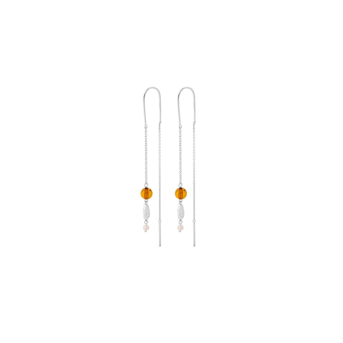 Pernille Corydon Amber Glow Earrings Øreringe i Sterling Sølv med Rav