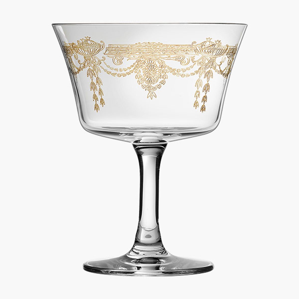 Retro Fizz 1890 Cocktailglas 20 cl - med guldmønster (6 stk.)