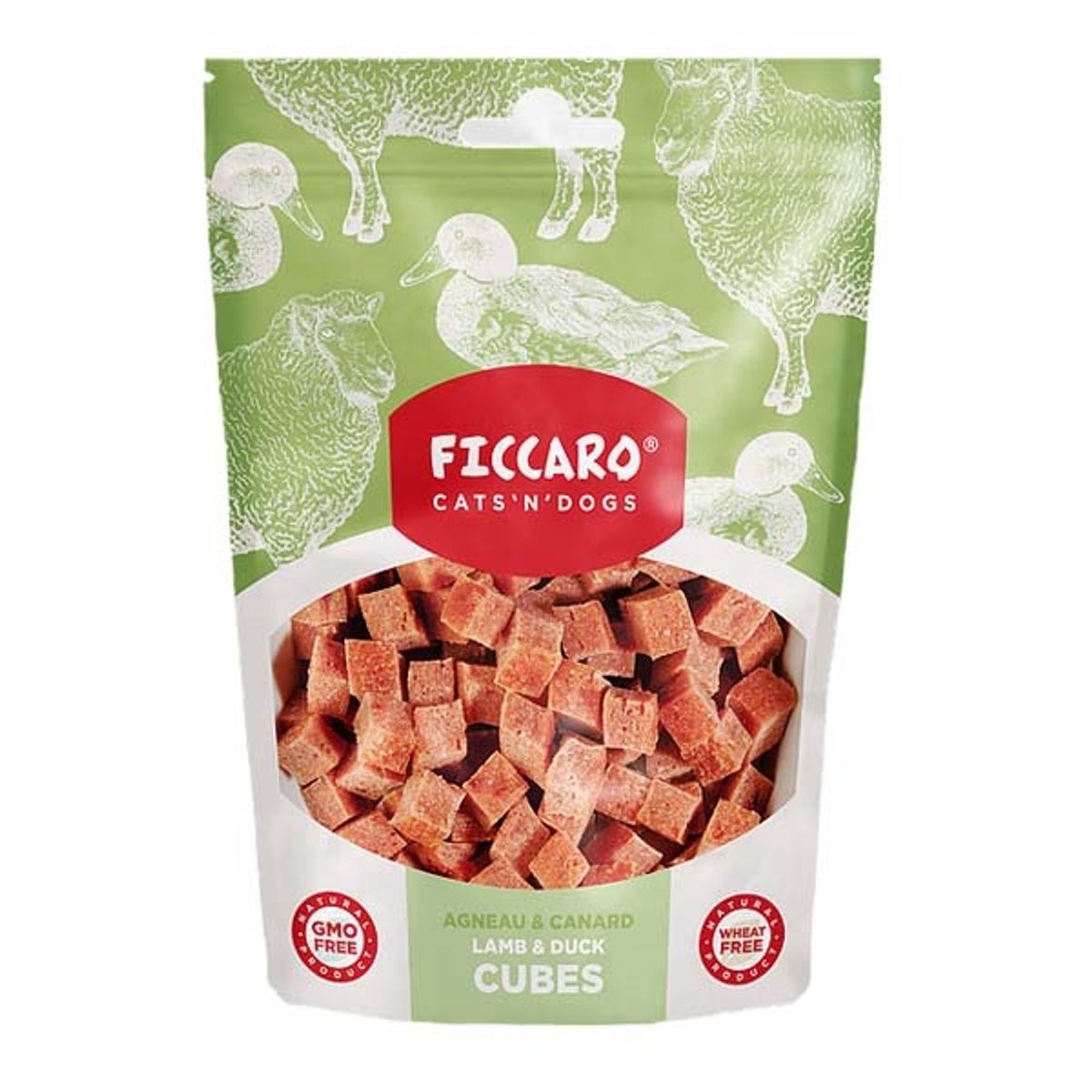 Ficcaro lam og ande hundegodbidder, 100g