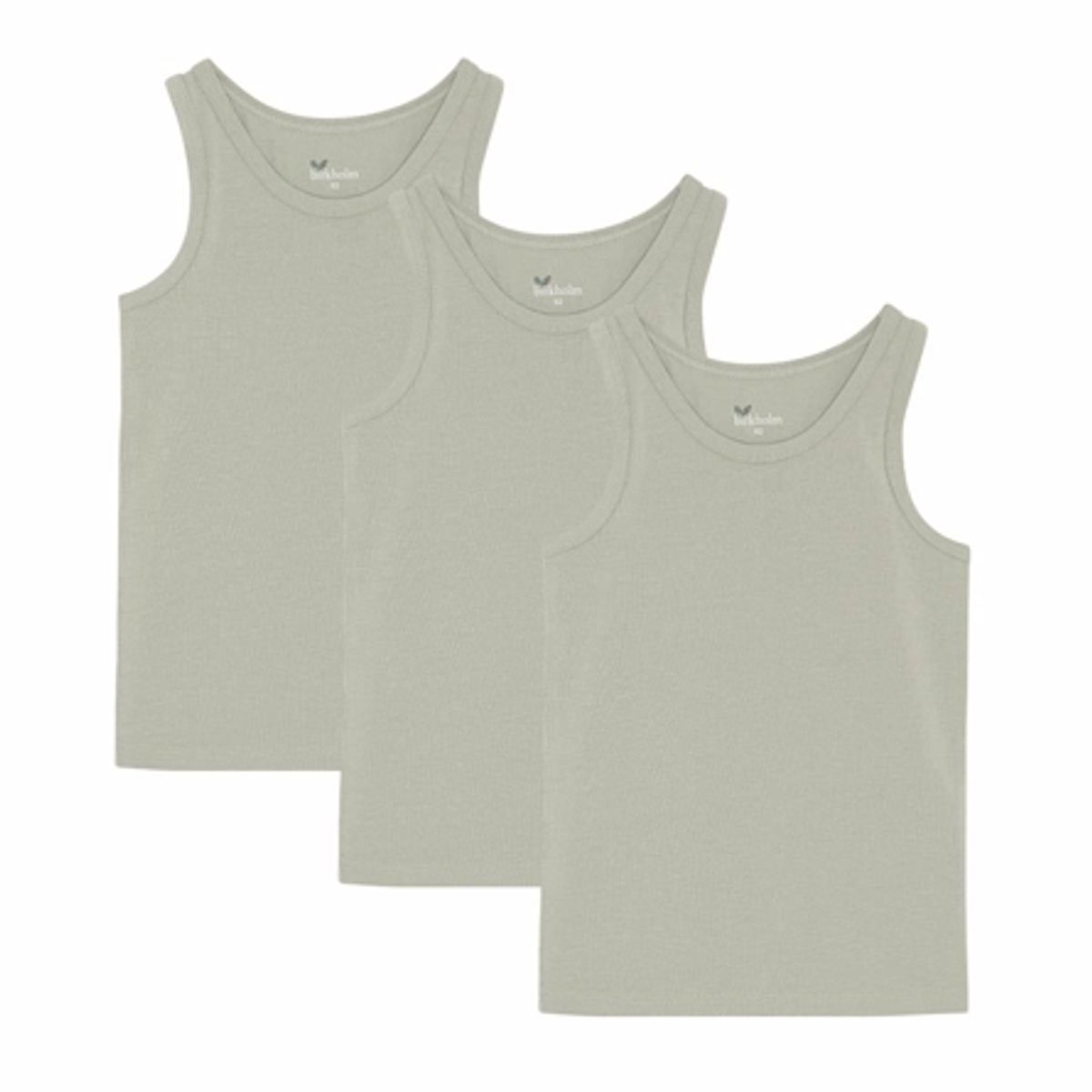 BIRKHOLM 3-Pak Tanktops Søgræs Grøn