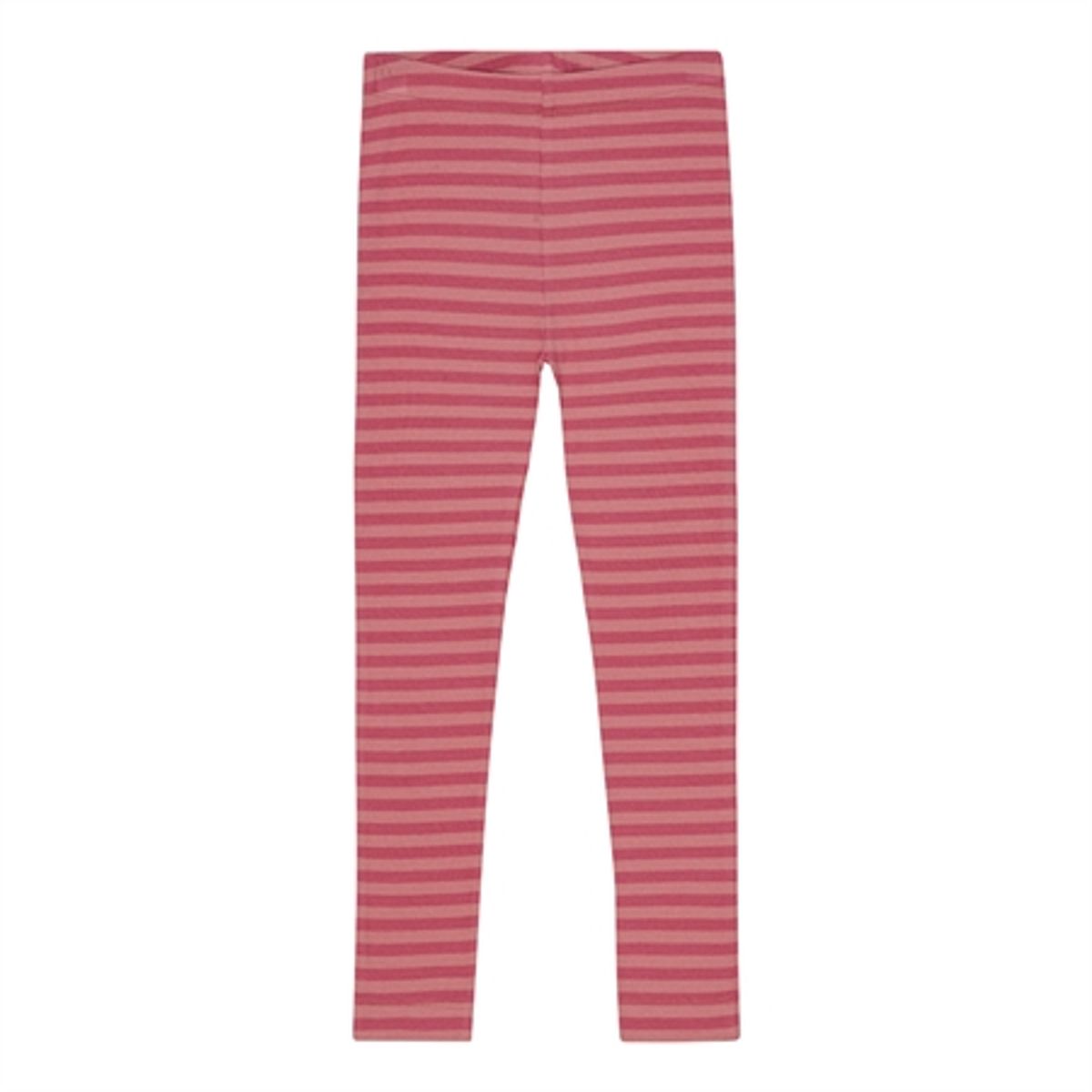 BIRKHOLM Stribede Rib Leggings Hindbær Rosa & Falmet Rosa