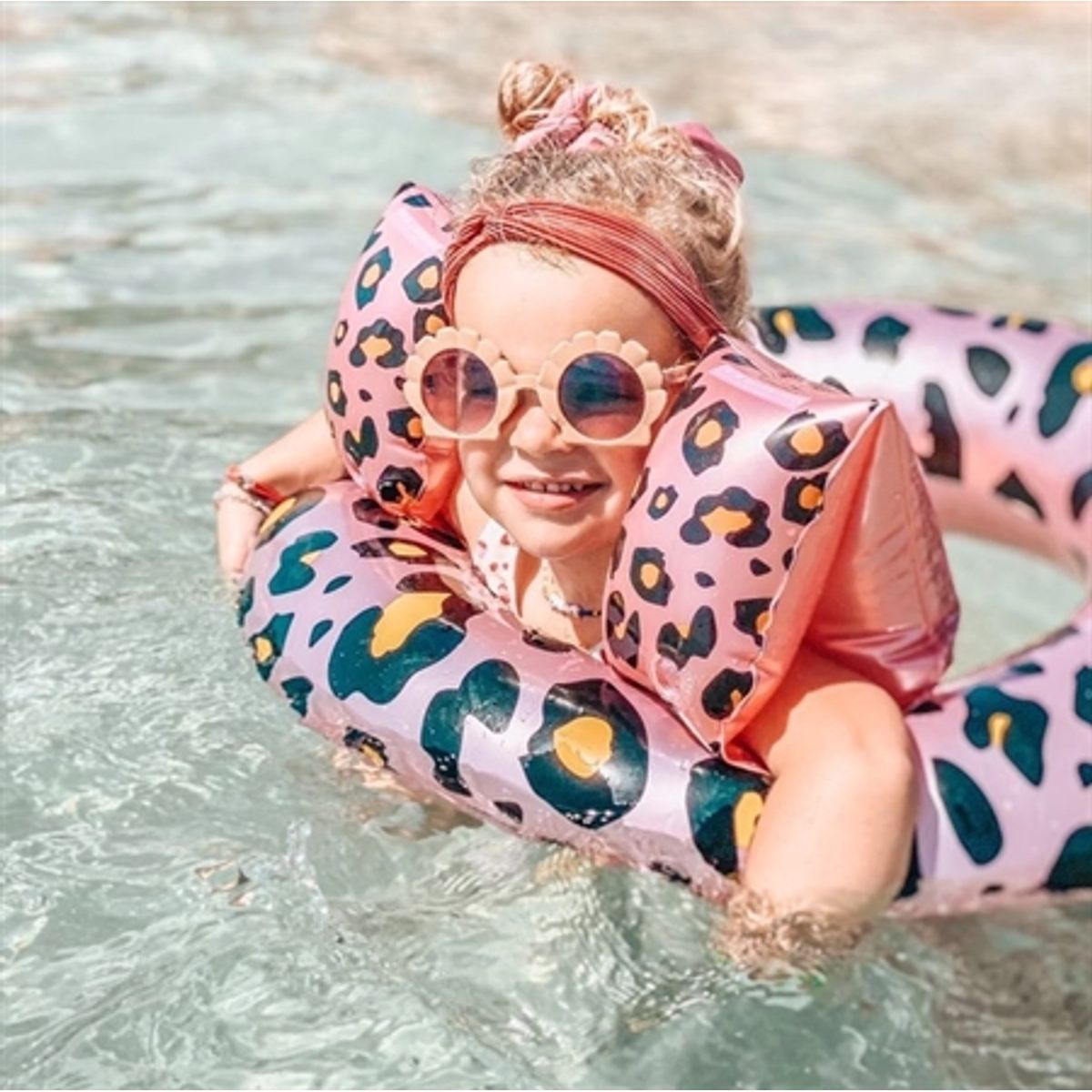 SWIM ESSENTIALS Badevinger Rose Gold Leopard 2-6 År