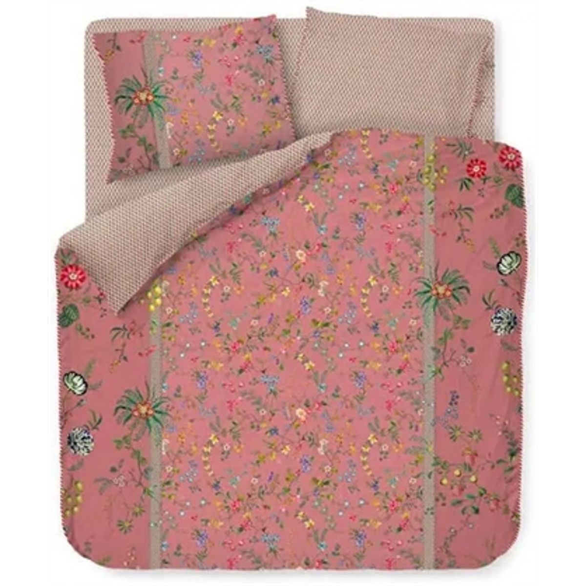 Blomstret sengetøj - 140x200 cm - Petites Fleur Pink - 2 i 1 sengesæt - 100% bomuld - Pip Studio sengetøj