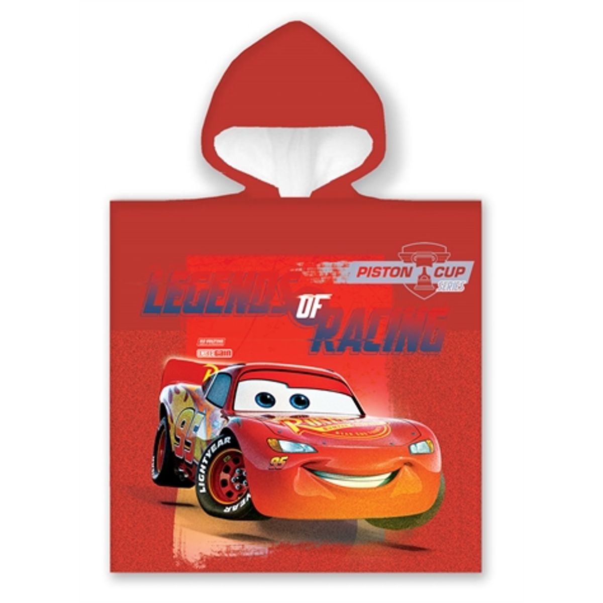 Badeponcho - Børnehåndklæde - 50x100 cm - Lynet Mc Queen piston cup - 100% Bomuld