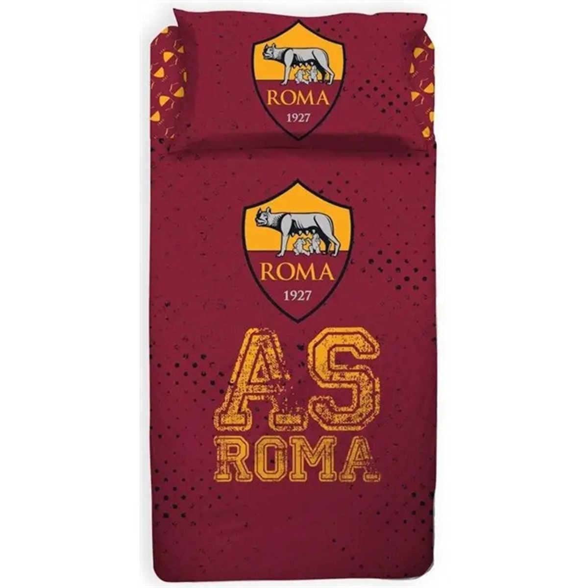 Sengetøj 140x200 cm - AS Roma - Fodbold sengetøj - Sengelinned i 100% bomuld