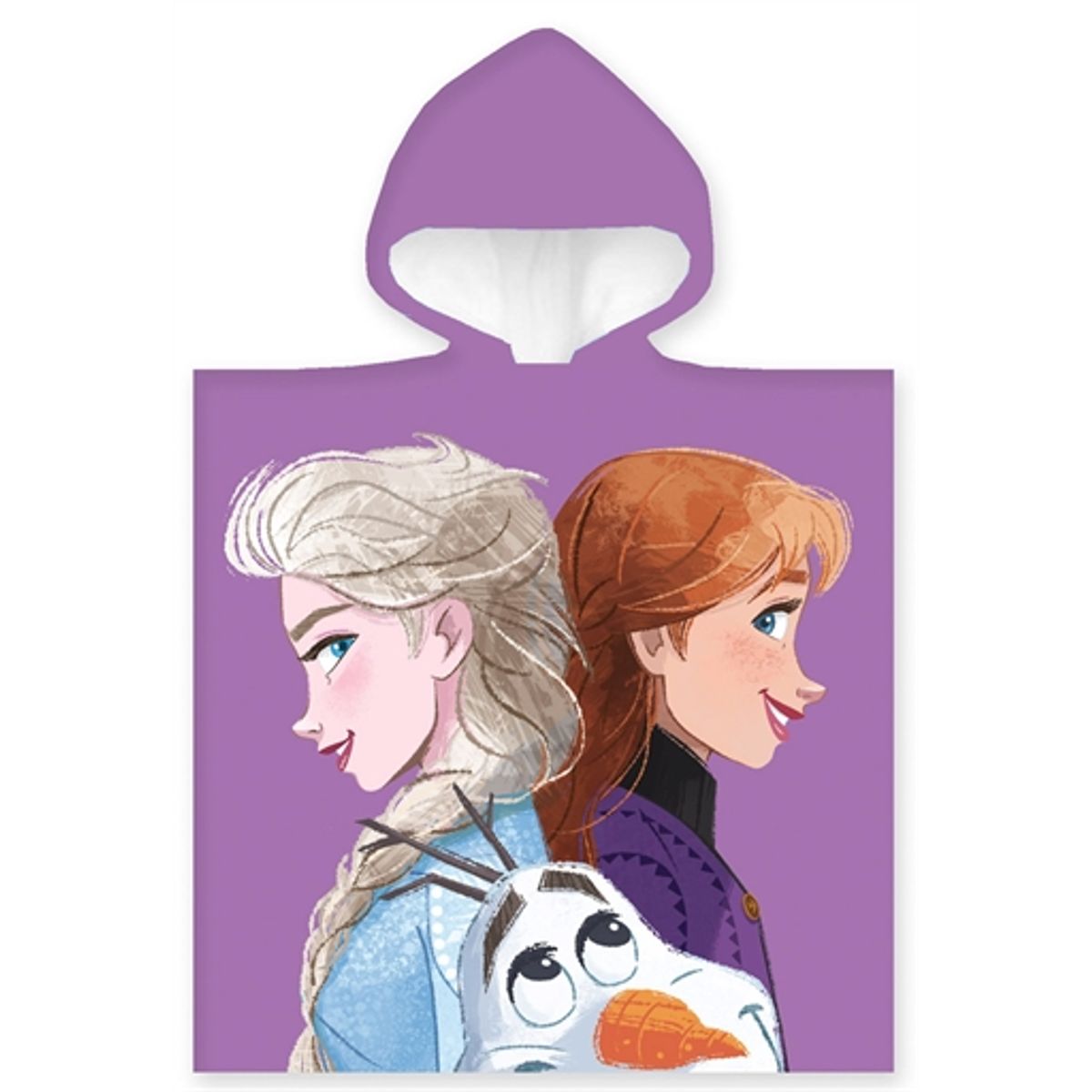 Badeponcho - Børnehåndklæde - Frost Anna - Elsa og Olaf - 50x100 cm - 100% Bomuld