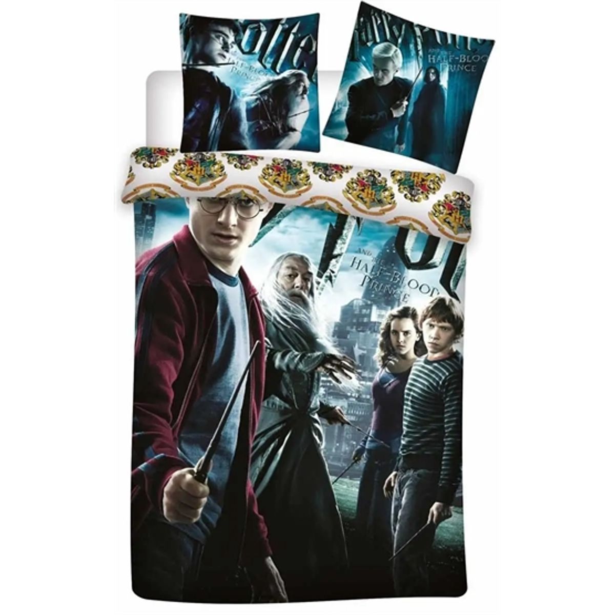 Harry Potter Sengetøj - 140x200 cm - Harry Potter & Dumbledore - Vendbar sengesæt - 100% bomuld