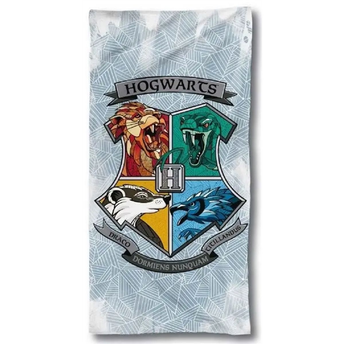 Harry Potter badehåndklæde - 70x140 cm - Hogwarts Logo - 100% Bomuld