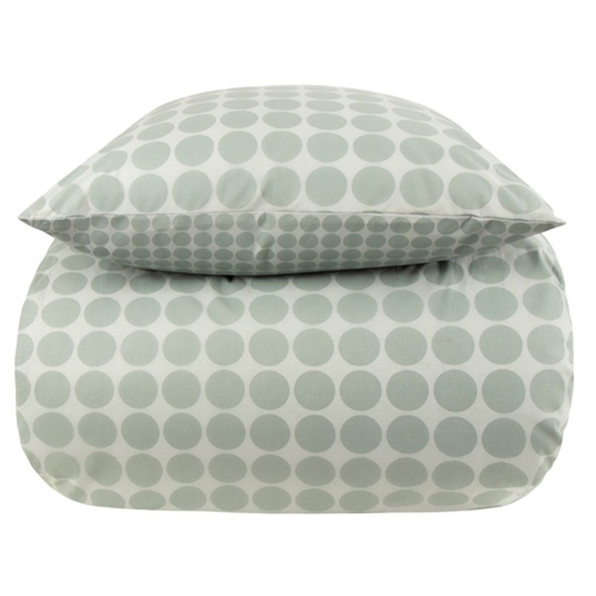 Sengetøj 240x220 - King size - Circle green - Prikket sengetøj - 100% Bomuld - Borg Living dobbelt dynebetræk