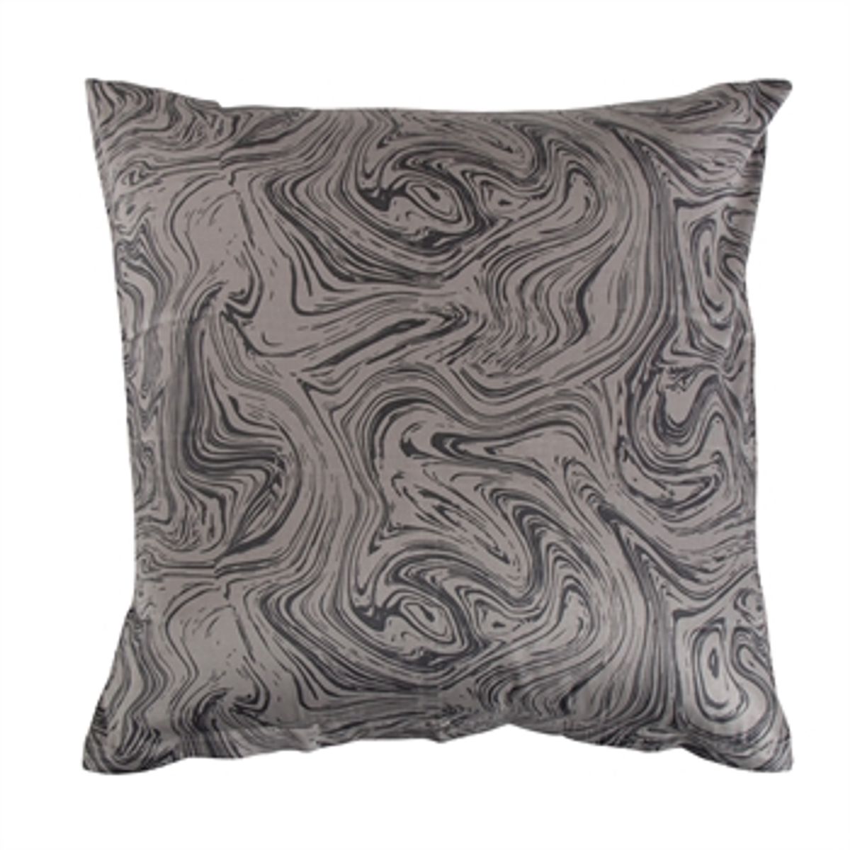 Pudebetræk 60x63 cm - 100% Blødt bomuldssatin - Marble dark grey - Fra By Night