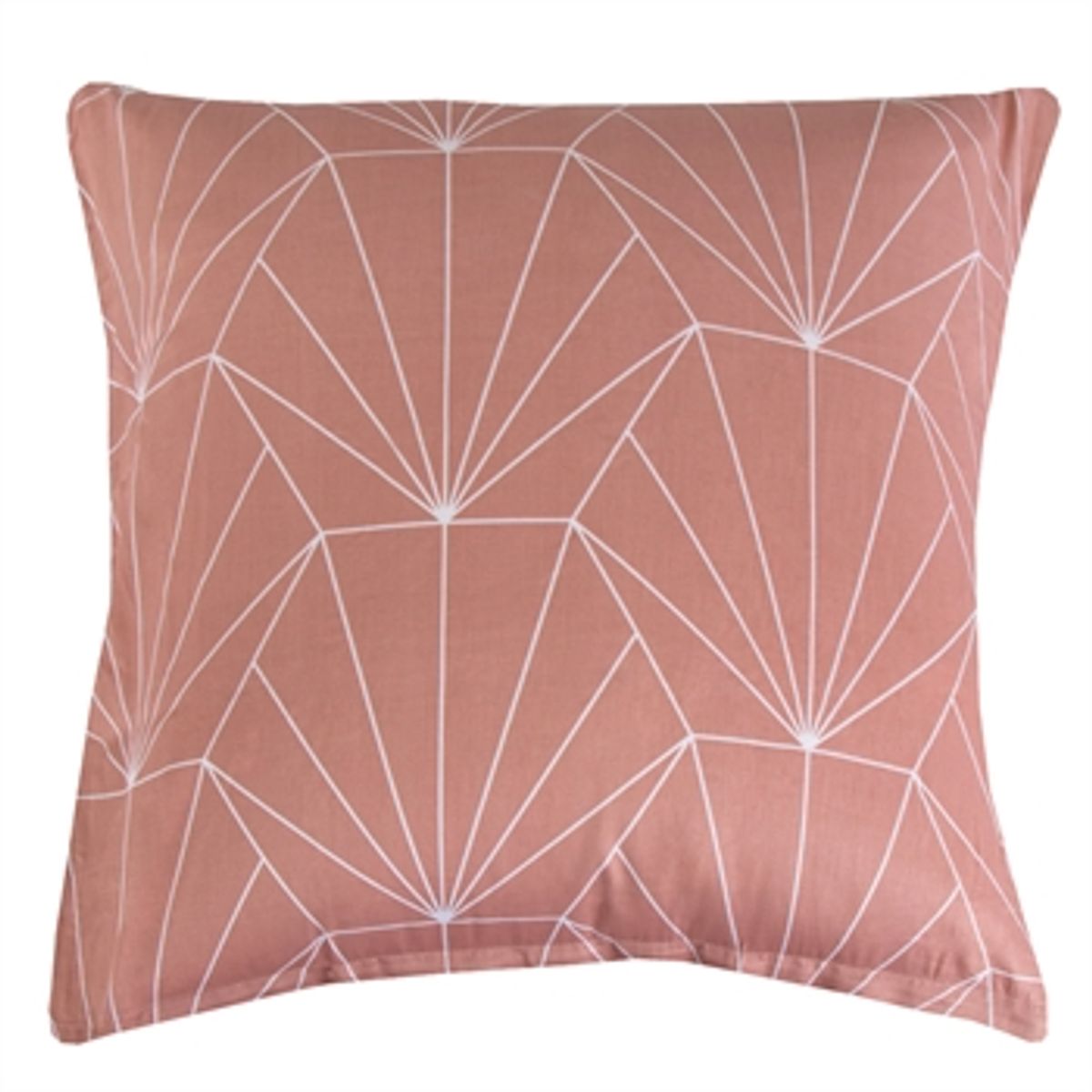 Pudebetræk 60x63 cm - Vendbart design i 100% Bomuldssatin - Hexagon peach - Fra By Night