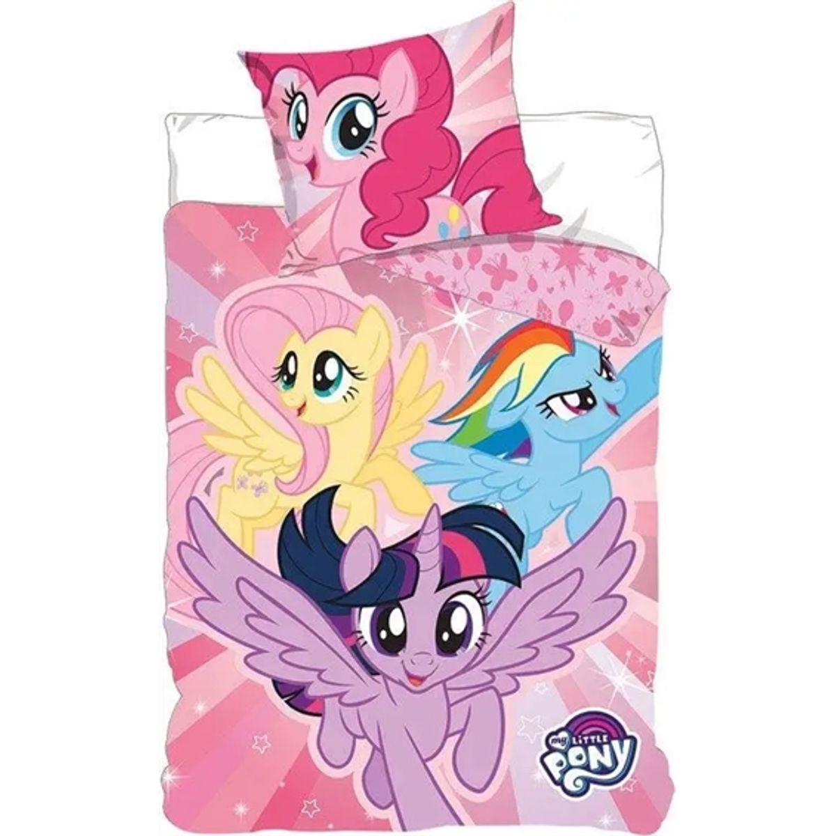 My Little pony Junior sengetøj 100x140 cm - Sengesæt My Little pony - 2 i 1 design - 100% bomuld