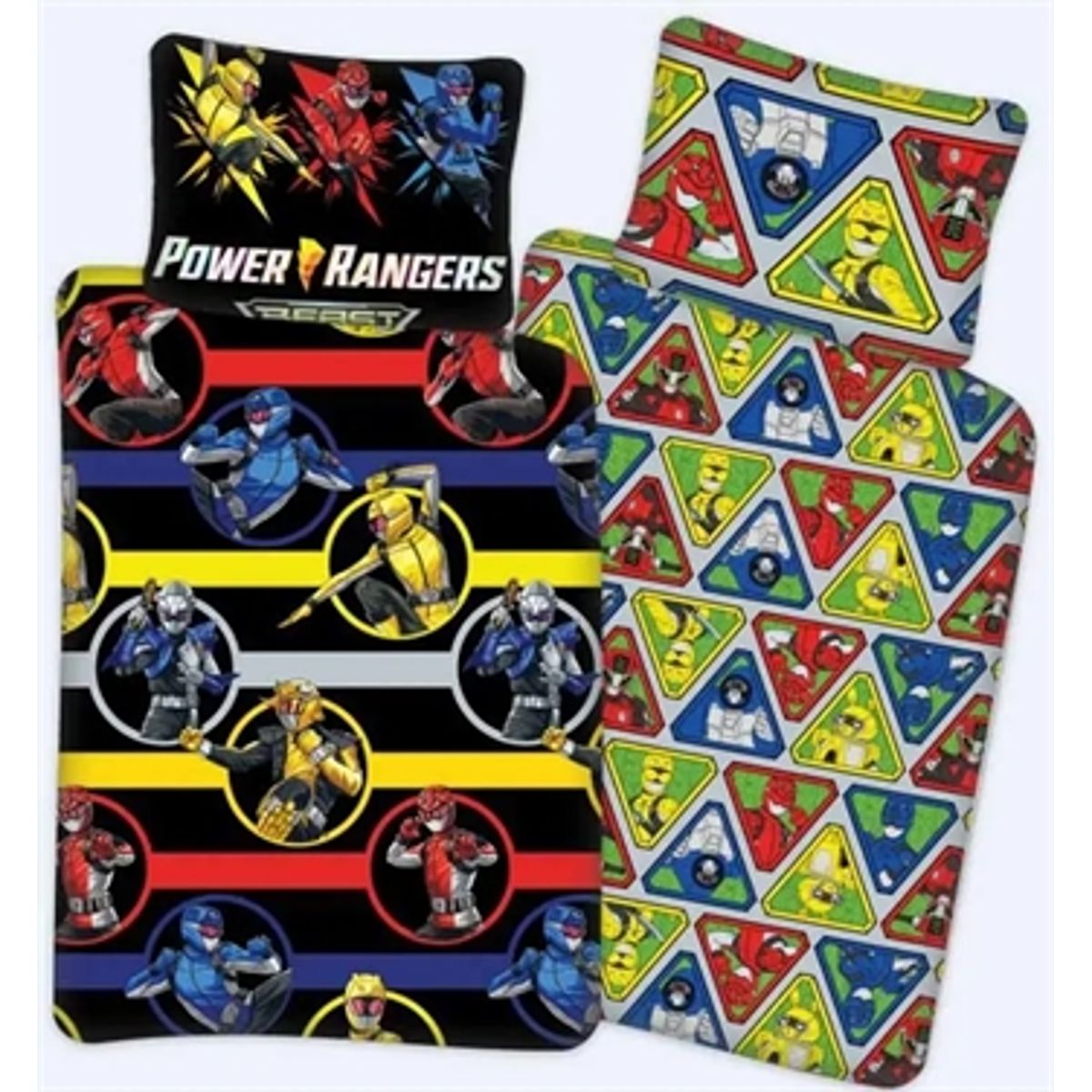 Power Rangers sengetøj 100x140 cm - Power Rangers junior sengetøj - 2 i 1 design - 100% bomuld