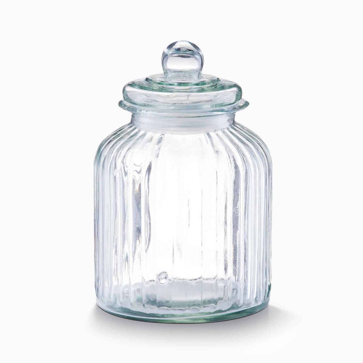 Lotte - Riflet opbevaringsglas - Transparent - 17,5cm x 17,5cm x 26cm