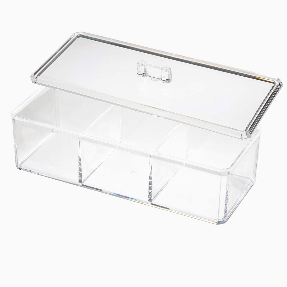 Agnete - Kasse med låg - Transparent - 22,9cm x 9,4cm x 8,3cm