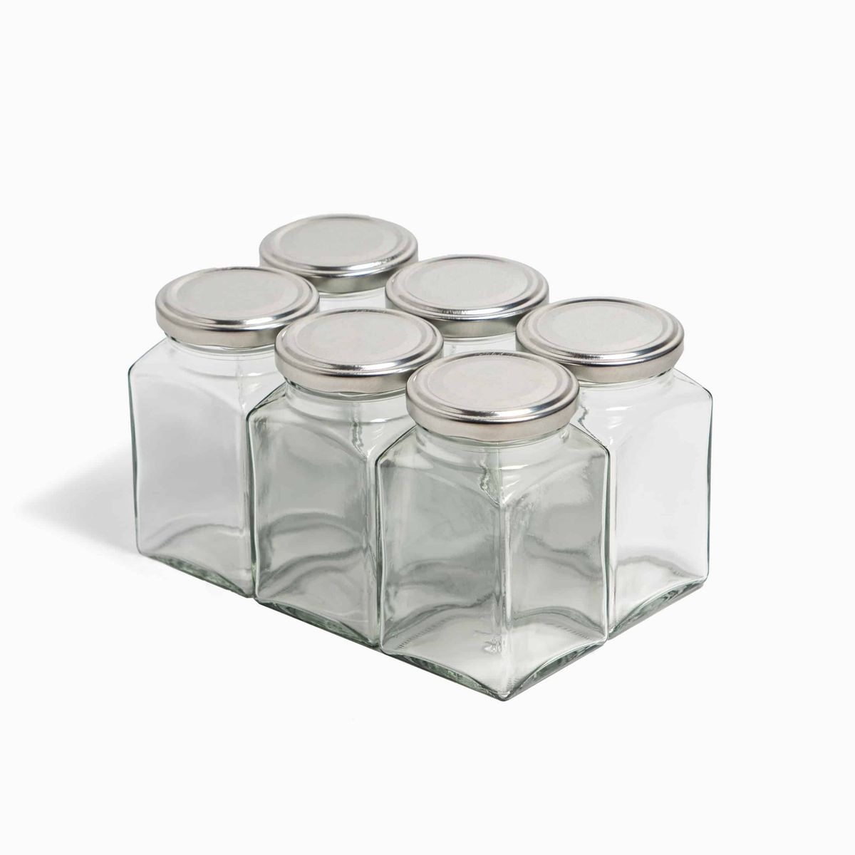 Helene - Firkantede store krydderiglas (6 stk.) - Transparent - 6,1cm x 6,1cm x 10,5cm