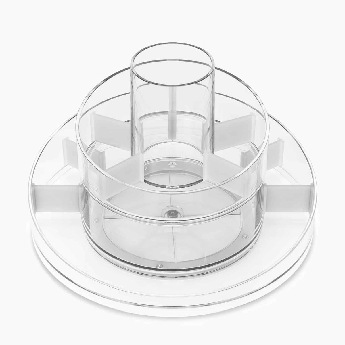 Sabina - Turntable med 3 niveauer - Transparent - 25cm x 25cm x 17cm