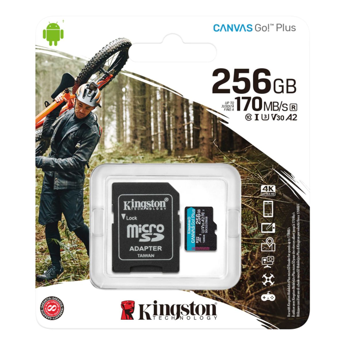 Micro SD kort 256 GB Kingston Canvas Go Plus