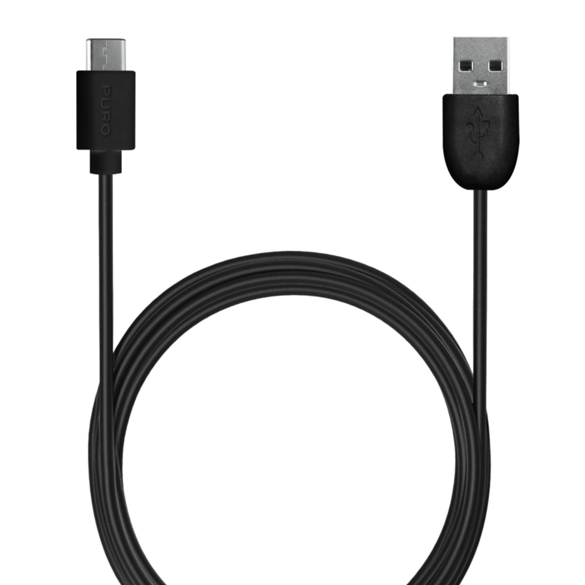 USB-A - USB-C kabel, 1m, sort