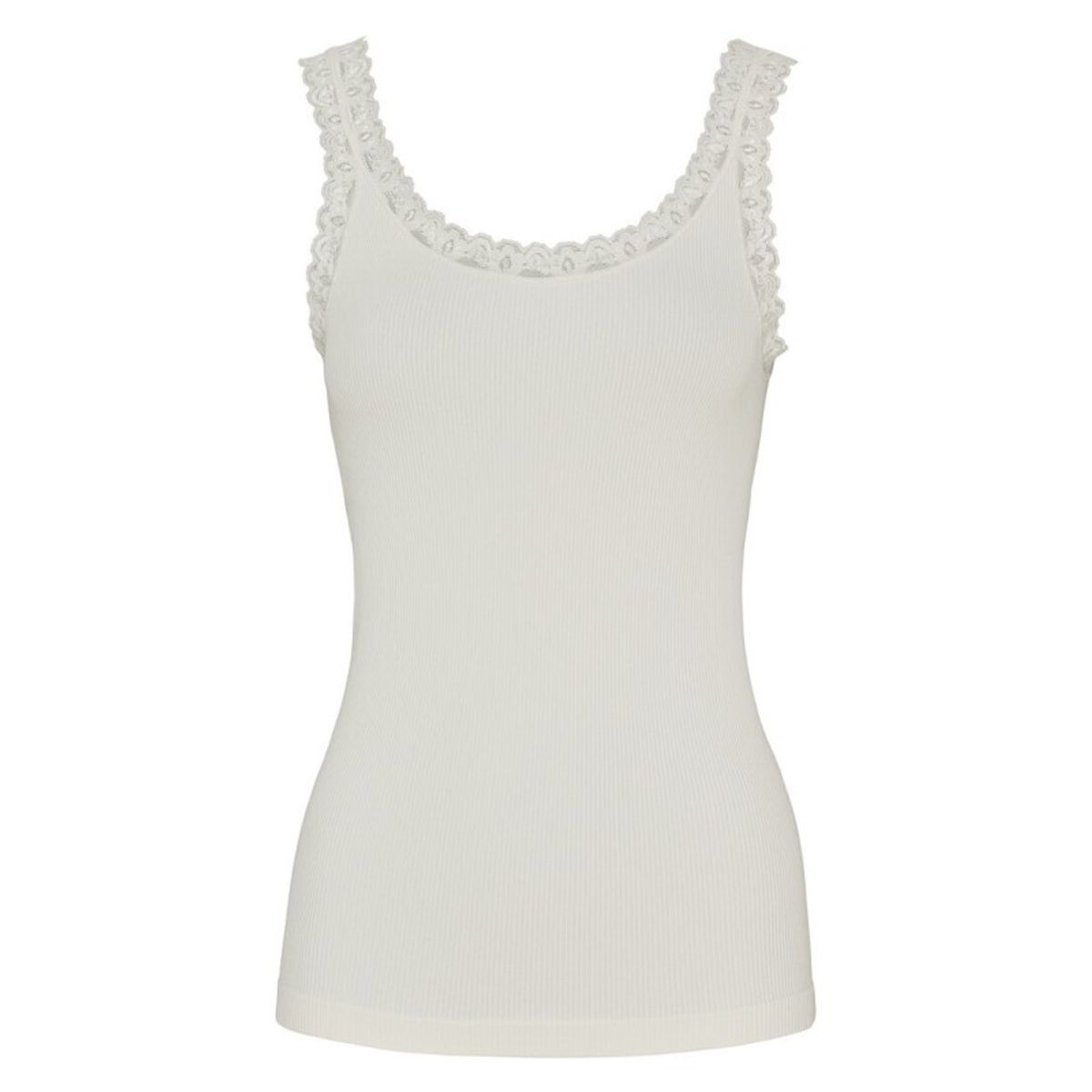 Tim & Simonsen - Frida rib top m/blonde - Ivory