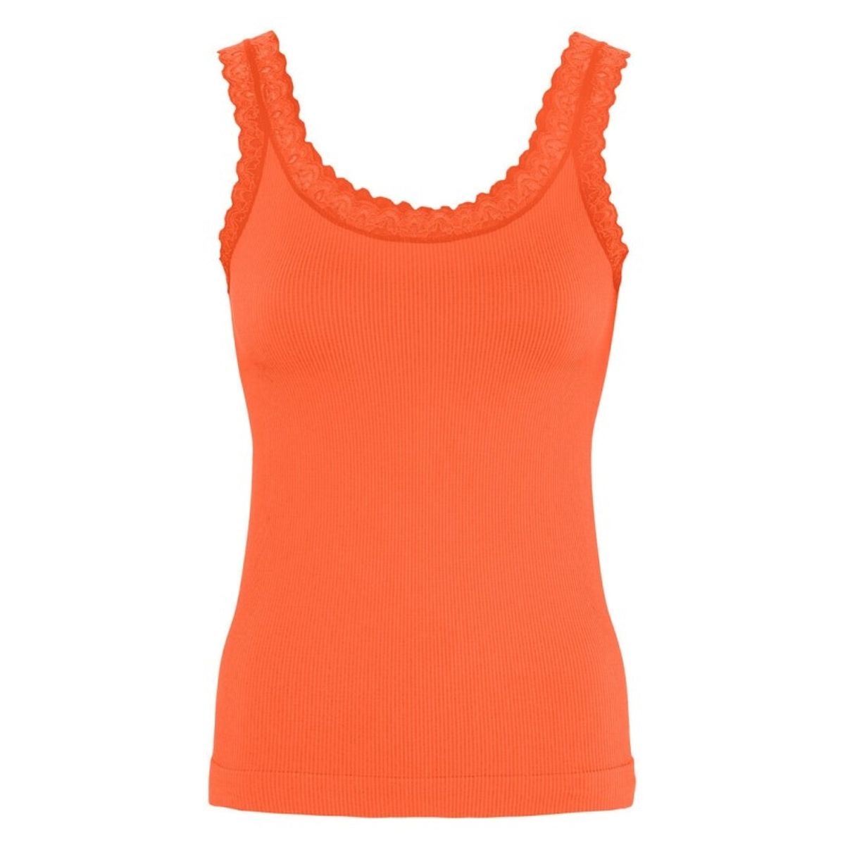 Tim & Simonsen - Frida rib top m/blonde - Orange