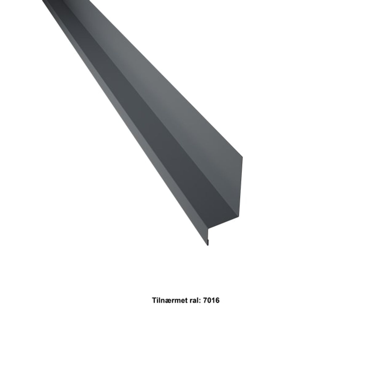 Vandnæse stor. 80-40-25x2000mm. - Antracit - 20 års garanti (0,50)