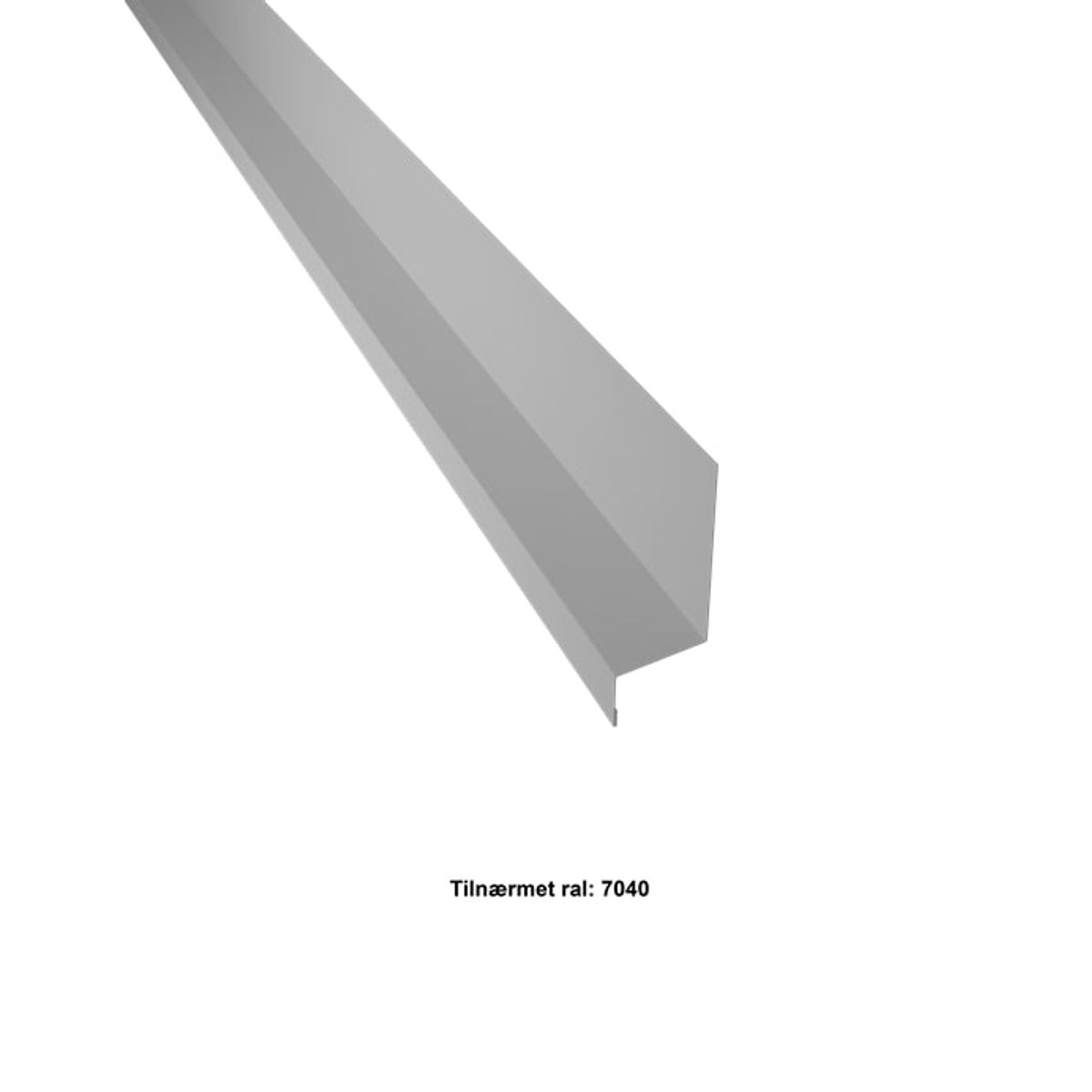 Vandnæse stor. 80-40-25x2000mm. - Lys grå - 40 års garanti (0,50)