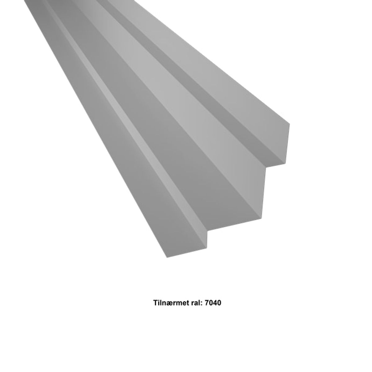 Indv. Hjørne hatteprofil 50-25-70-70-25-50x2500 mm. - Lys grå - 20 års garanti (0,50)