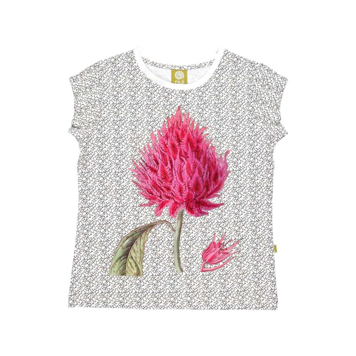 Kortærmet t-shirt - Bogstavprint med blomst