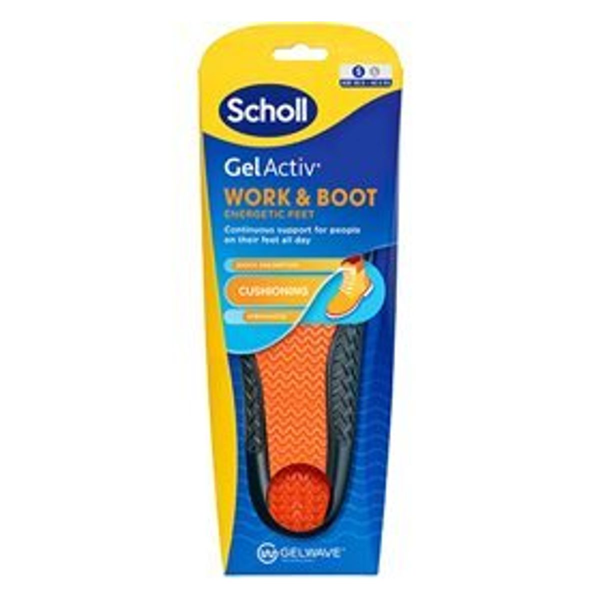 Scholl Gel Activ Insole Work & Boot (S), 1pk.