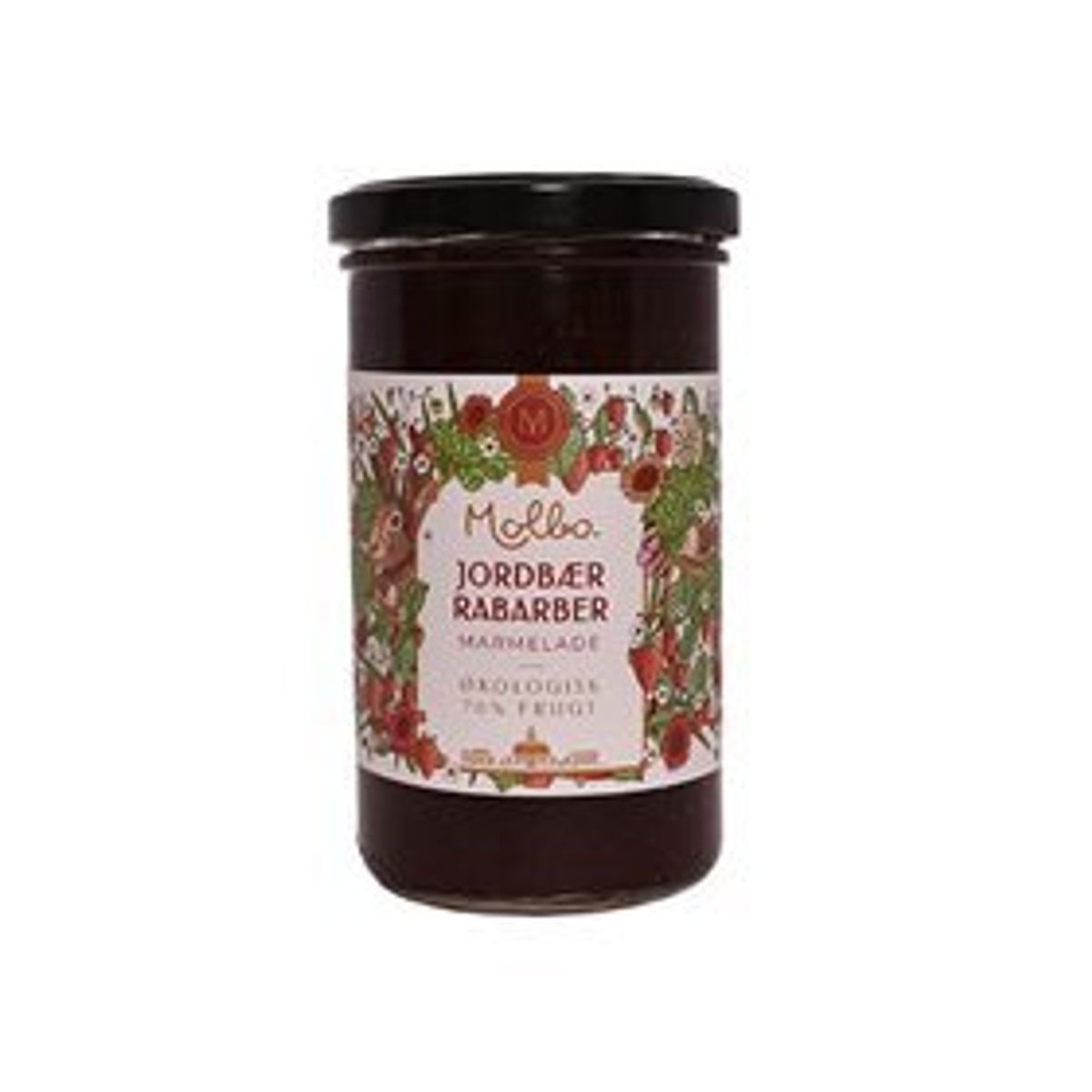 Rømer Jordbær & Rabarber marmelade Molbo, Ø, 290g.