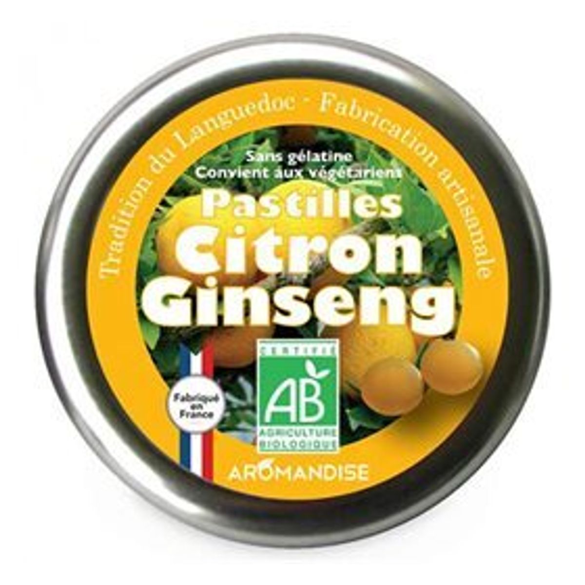 Aromandise Pastiller m. citron og ginseng Ø, 45g.