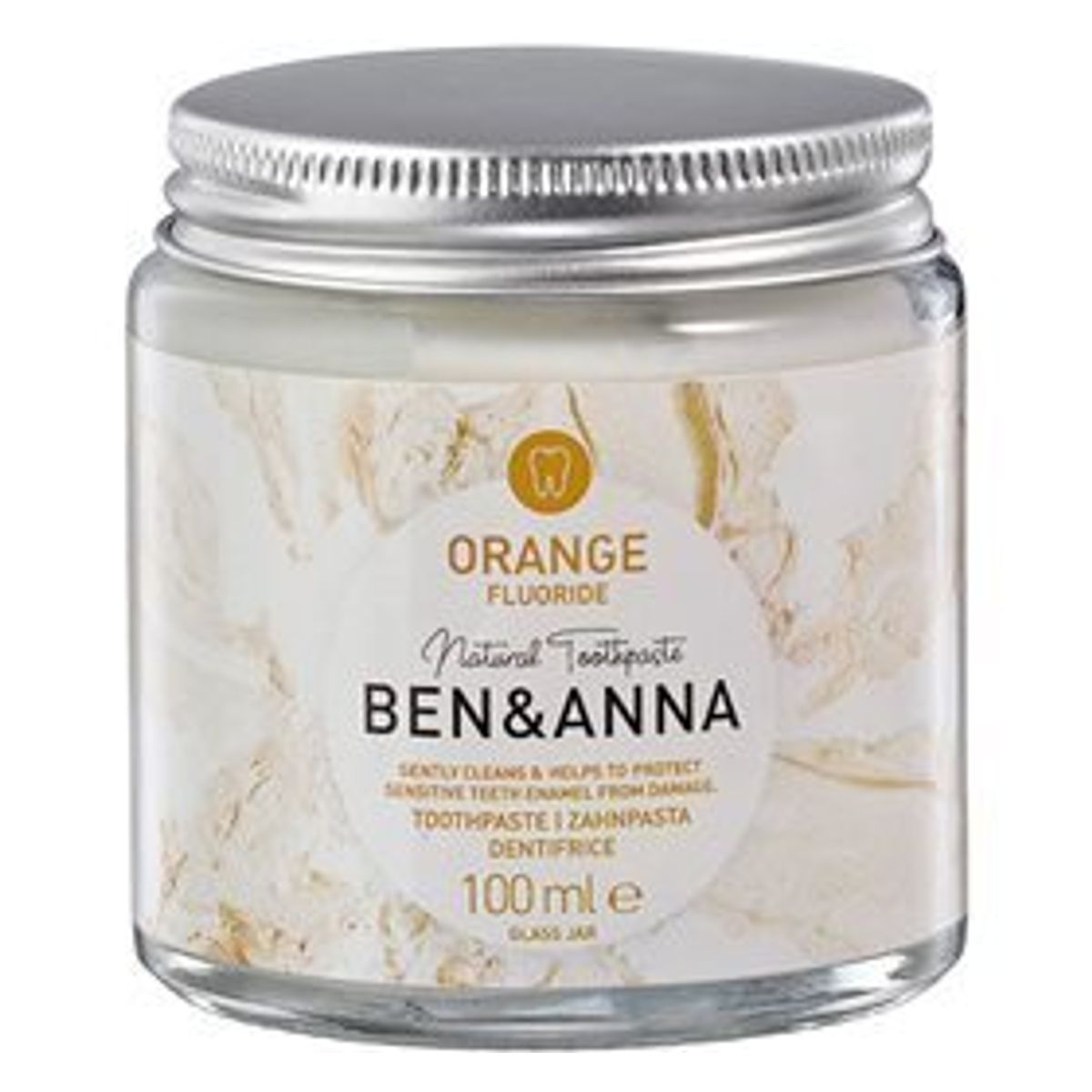 Ben & Anna Toothpaste Orange + Fluoride, 100ml.