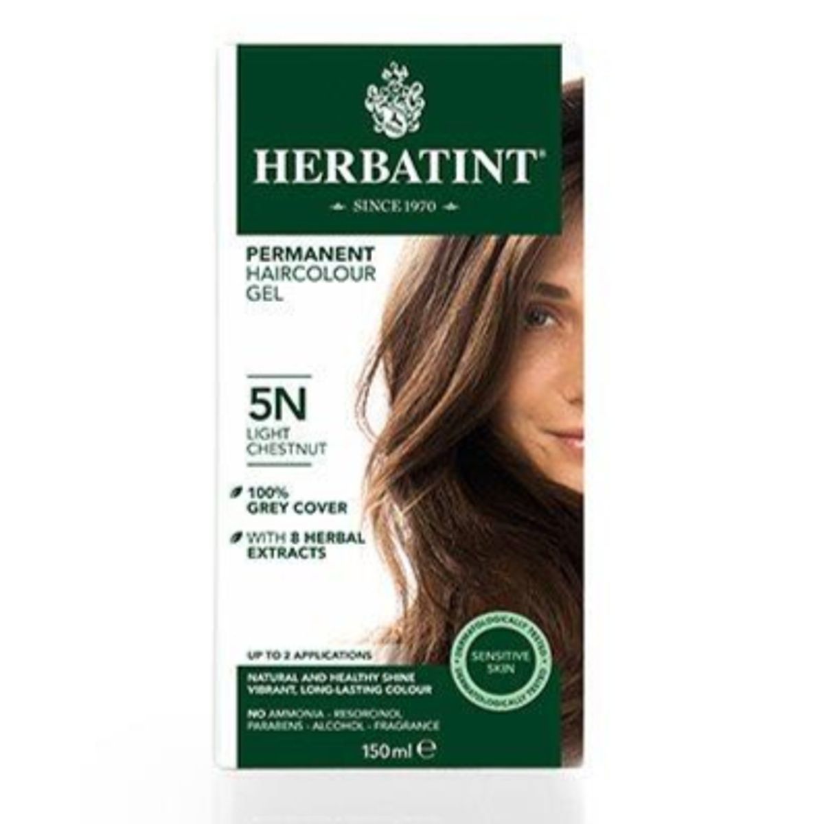 Herbatint 5N hårfarve Light Chestnut, 150ml