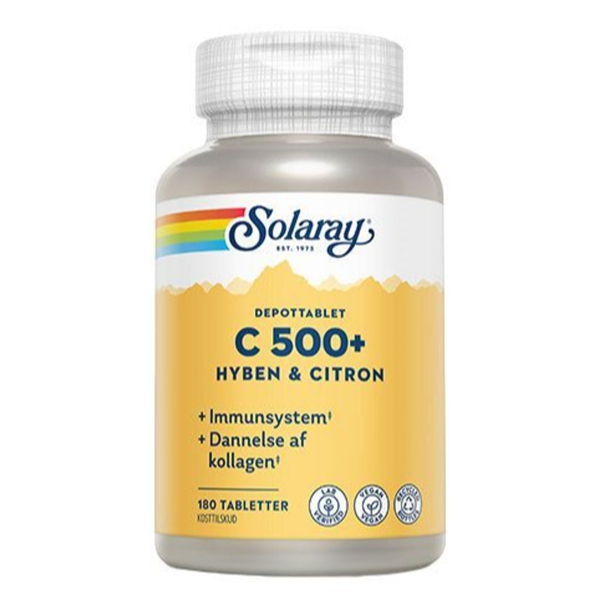 Solaray C500 + hyben og citron, 180tab.