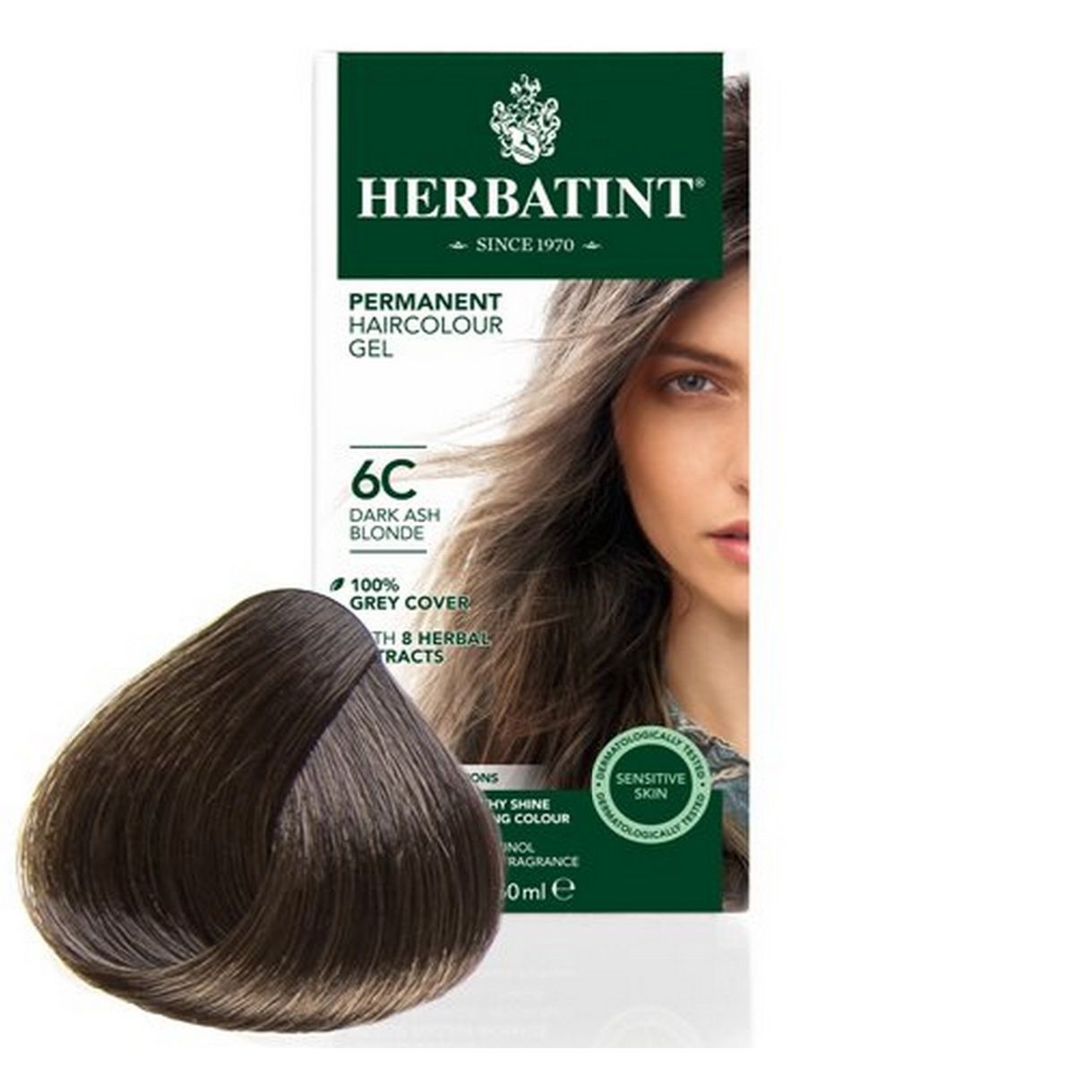 Herbatint 6C hårfarve Dark Ash Blond, 150ml.