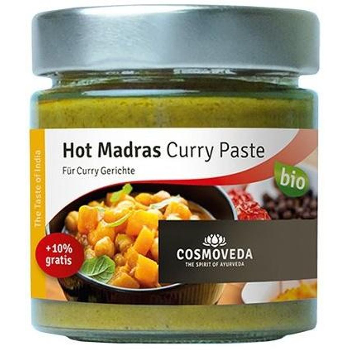 Cosmoveda Hot Madras Curry Paste Ø, 160g.