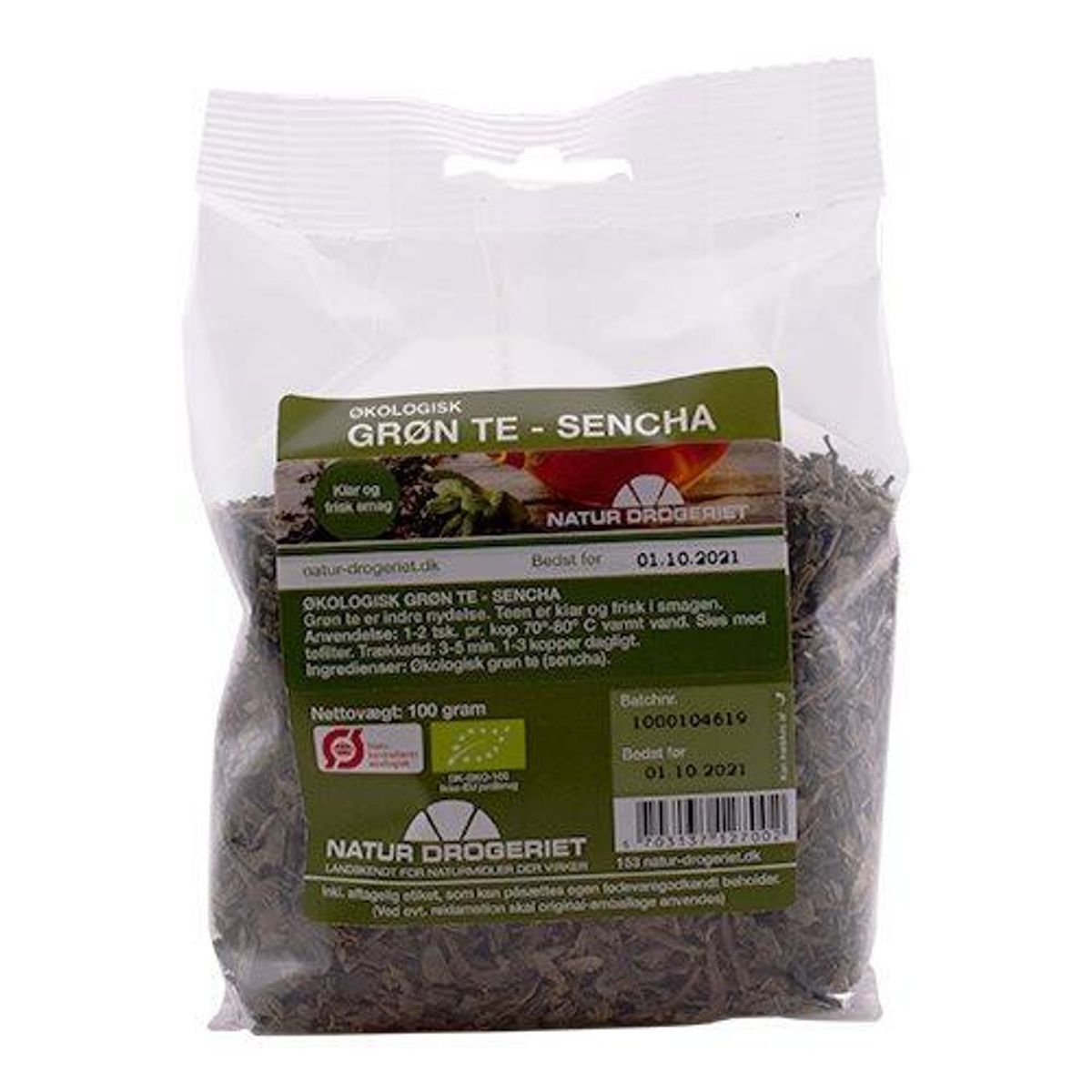 Grøn Sencha te Ø, 100g.