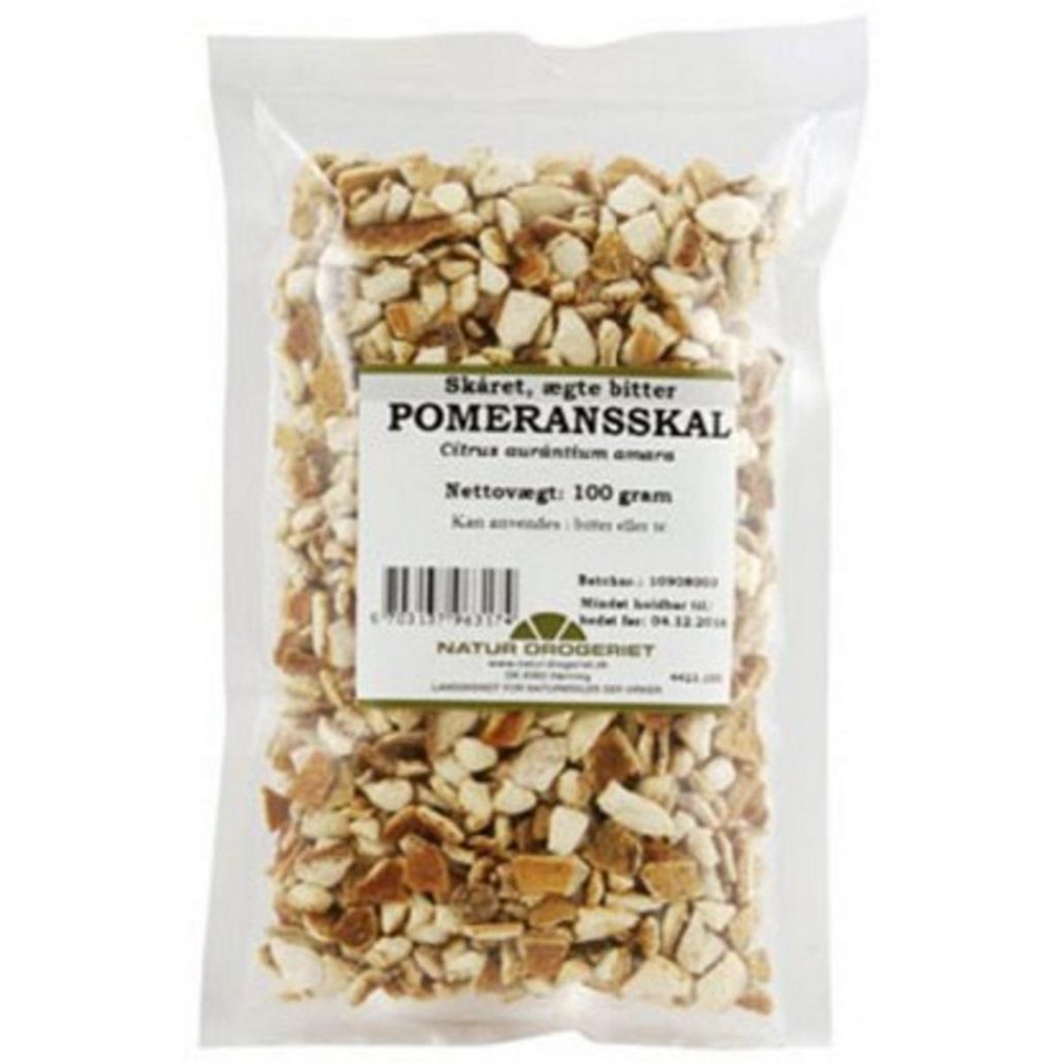 Pomeransskal bitter skåret, 100g.