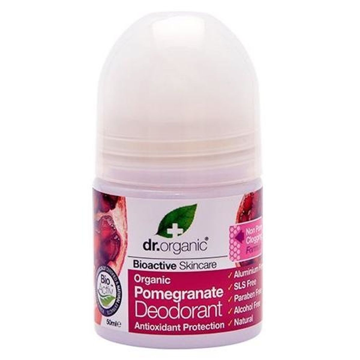 Dr. Organic Deo roll on Pomegranate 50 ml.