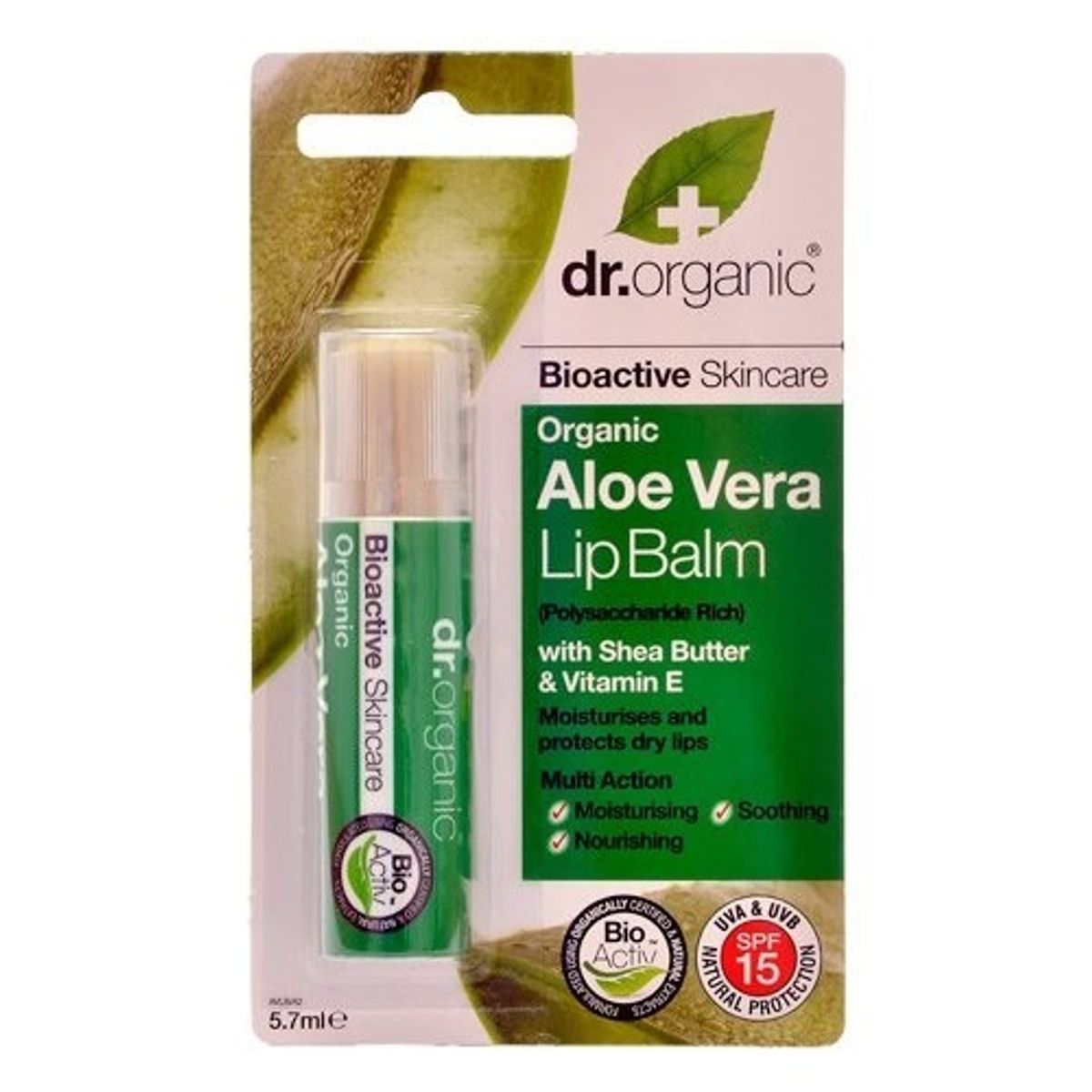 Dr. Organic Lipbalm Aloe Vera 5,7ml.