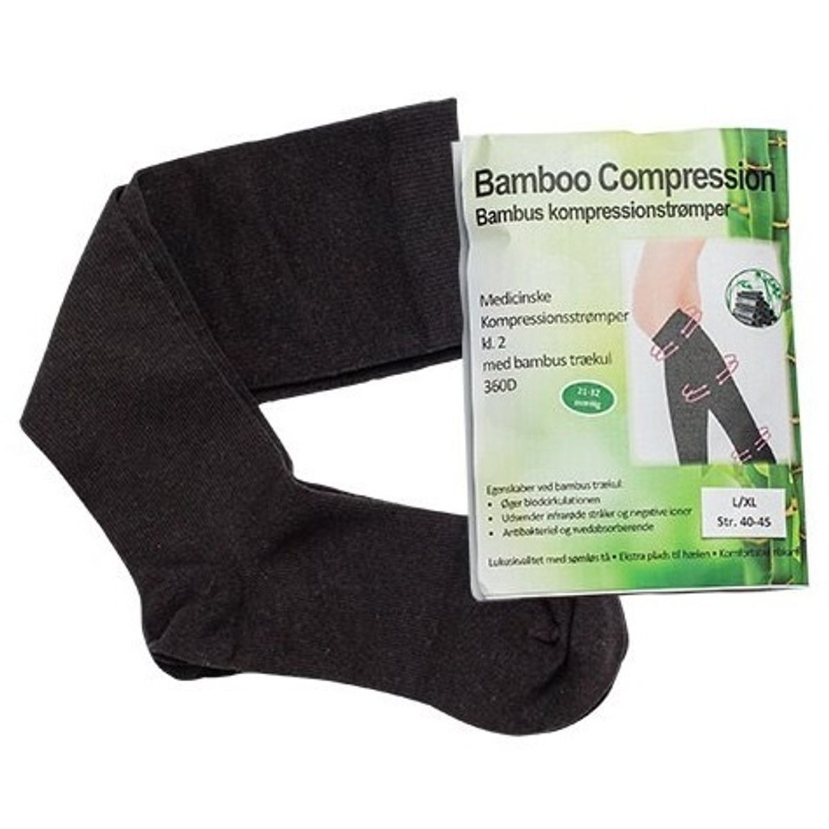 Bamboo Pro Bambus kompressionsstrømper kl. 2 Str. L/XL 1stk.