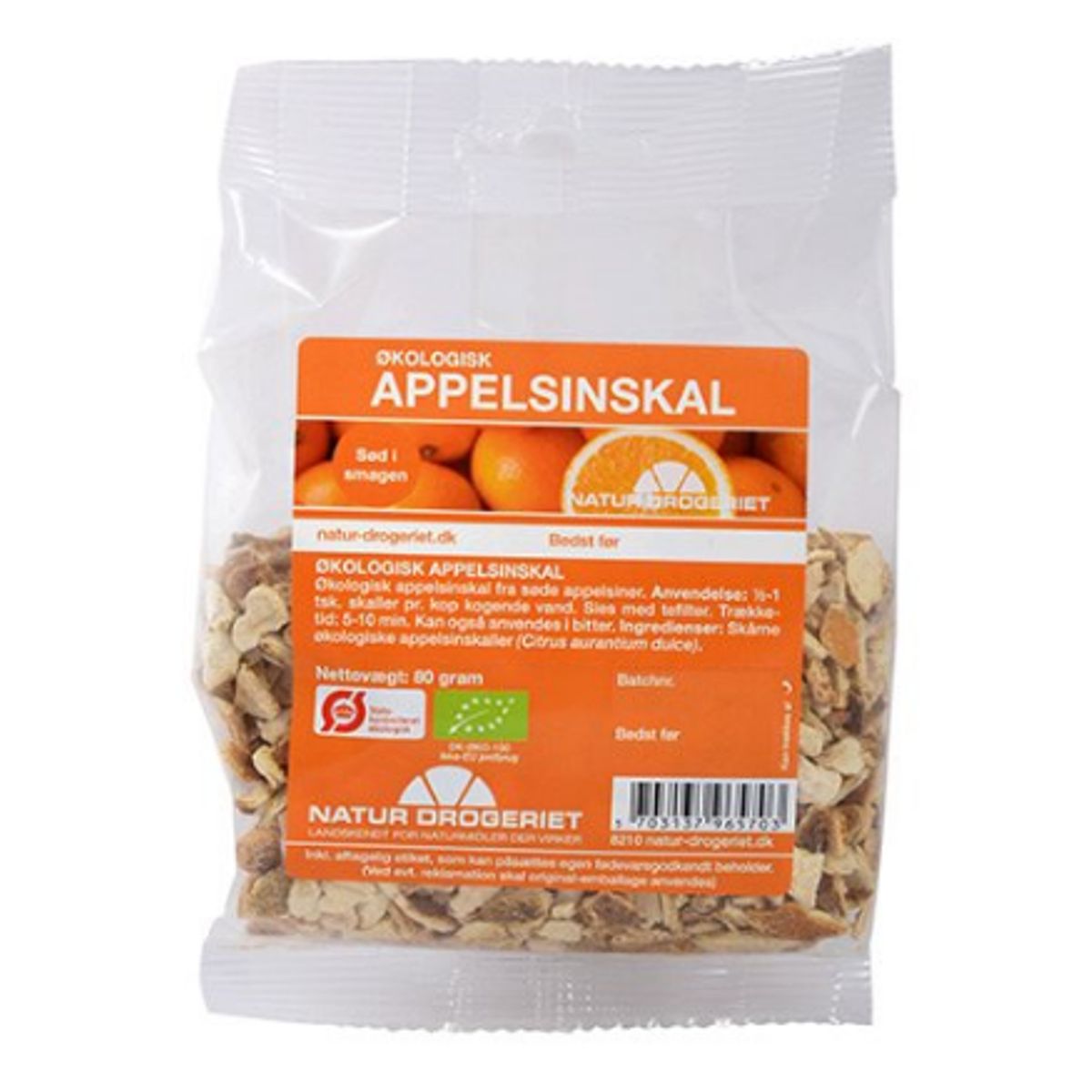 Appelsinskal sød, skåret Ø, 80 g