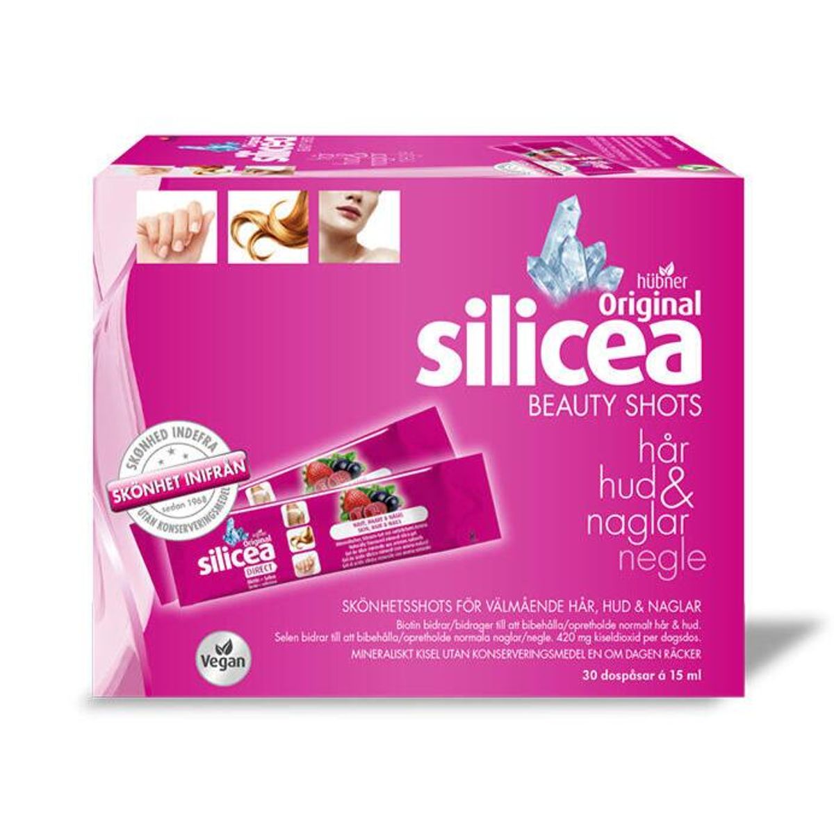 Silicea Beauty Shots Hår, Hud og Negle - indeholder 30 poser x15ml, 450 ml