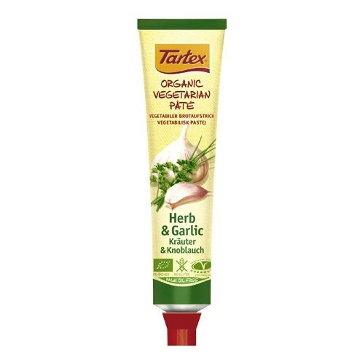 Tartex Paté m hvidløg & urter tube Ø, 200 g