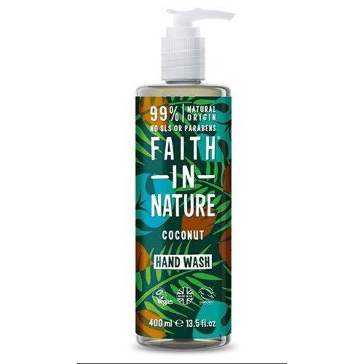 Faith in nature Håndsæbe flydende kokos , 400 ml.