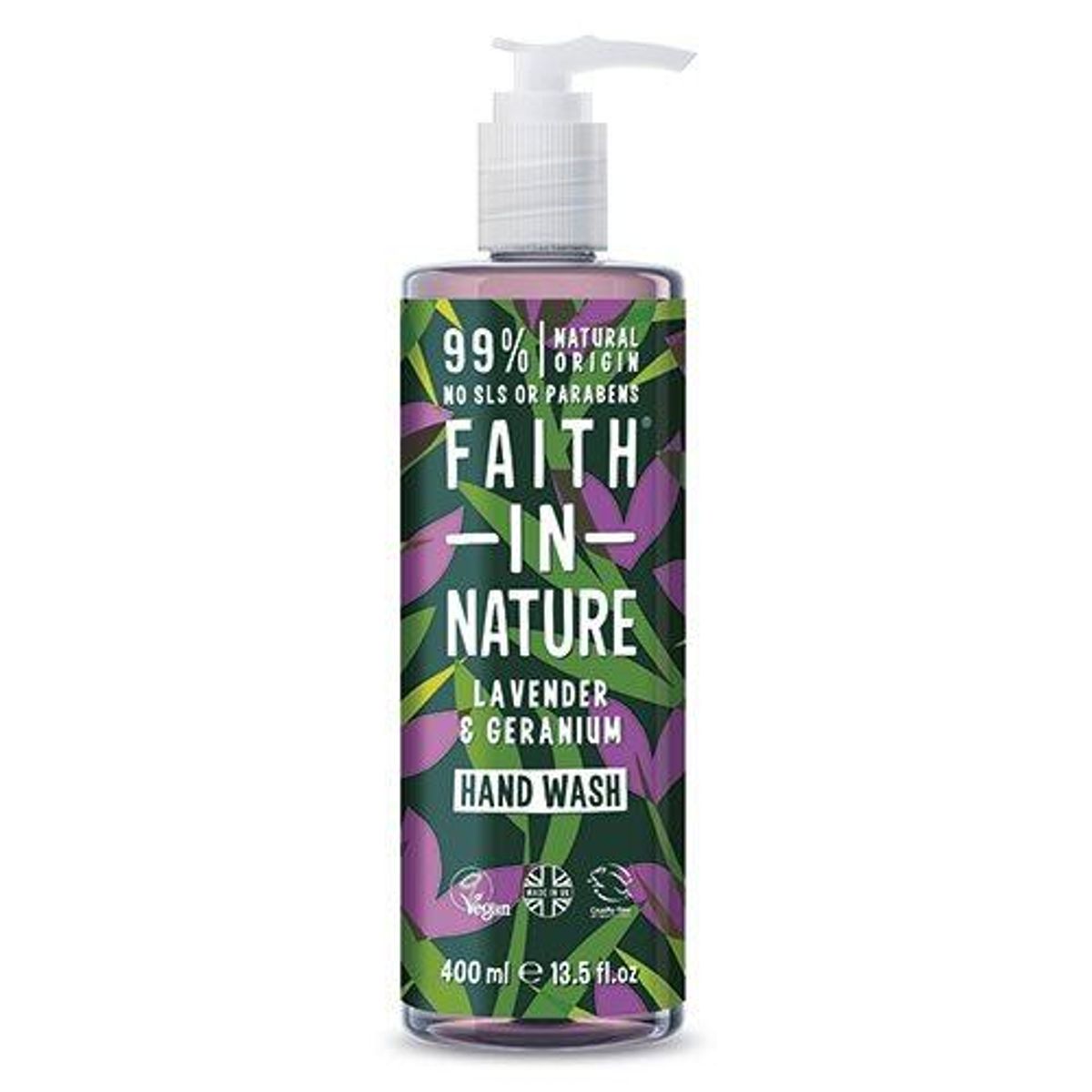 Faith in nature Håndsæbe lavendel, 400 ml.