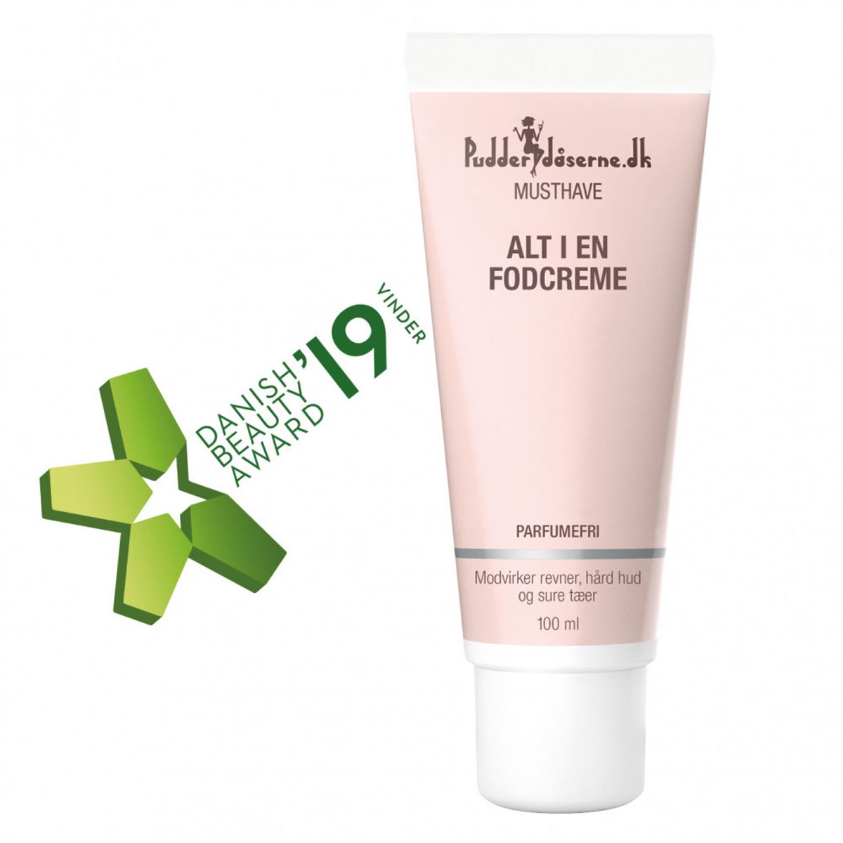 Pudderdåserne Alt i en fodcreme 001, 100ml.