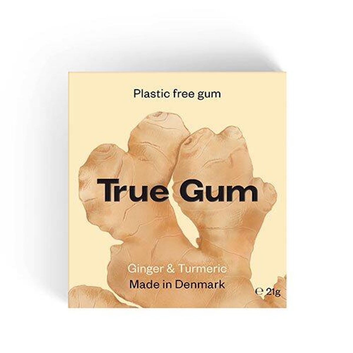 True Gum Tyggegummi Ginger & Turmeric, 20g.